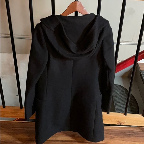 Aritzia T. Babaton Black Hooded Wool Coat - Picture 2 of 9
